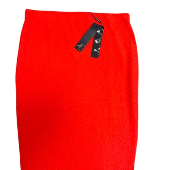Kardashian Kollection NWT Basic Crepe Pencil Skirt Vintage Orange Size XL - Picture 6 of 8